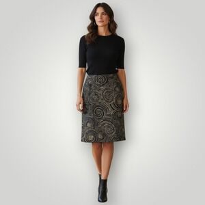 Talbots Skirt Womens‎ 4 Silk Blend Lined Pencil Straight Geometric Pattern
